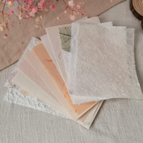 [ Featherflame ] 15pcs Random Mix Textured Papers Rice Papers for Journal Scrapbooking - Image 5