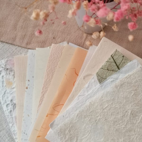 [ Featherflame ] 15pcs Random Mix Textured Papers Rice Papers for Journal Scrapbooking - Image 6