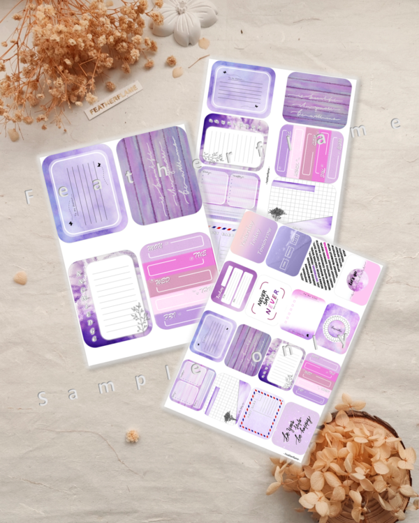 PRINTABLE Purple Theme Decorative Cards | FEATHERFLAME